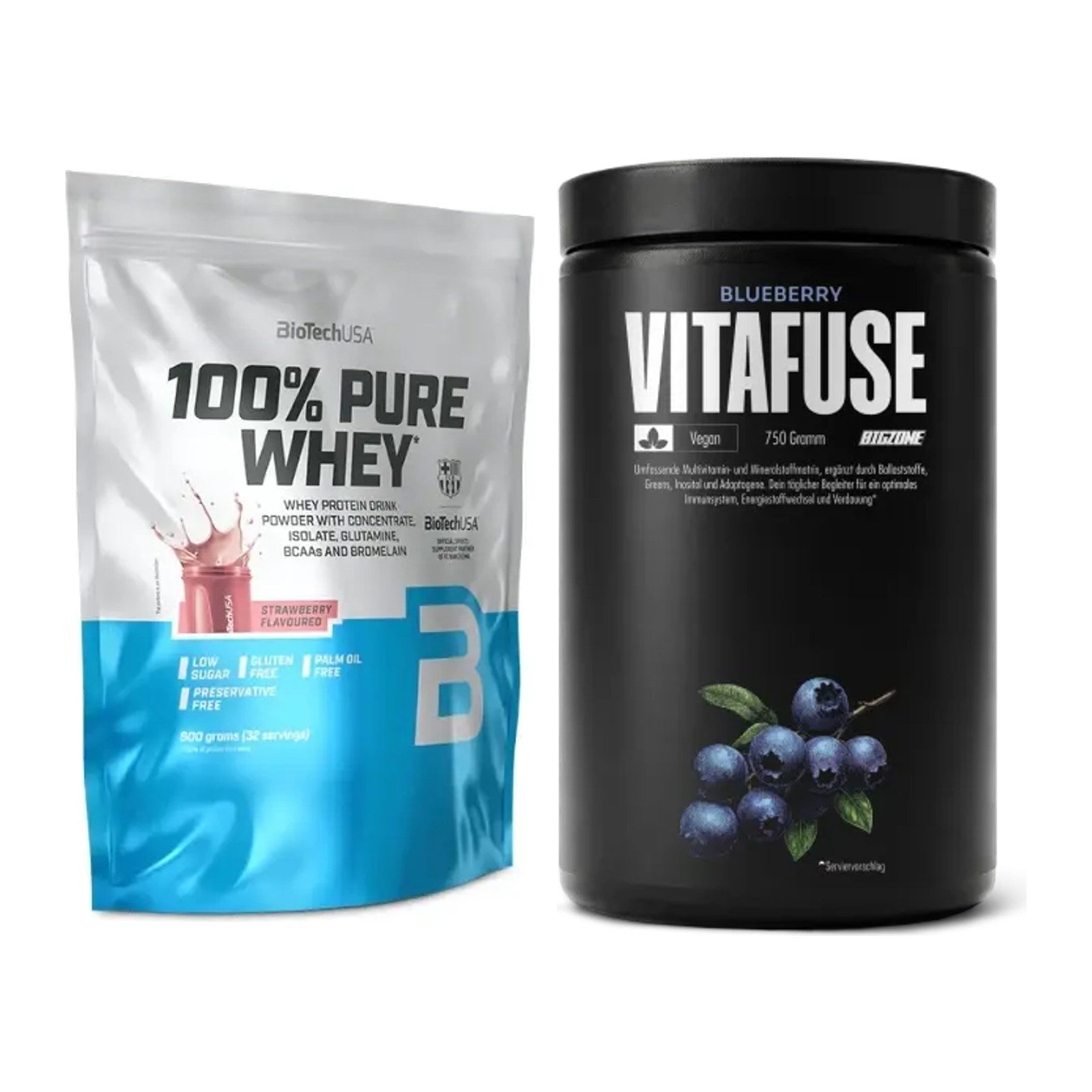 Basis-Set: BioTech 100% Pure Whey + Big Zone Vitafuse – alle enthaltenen Artikel