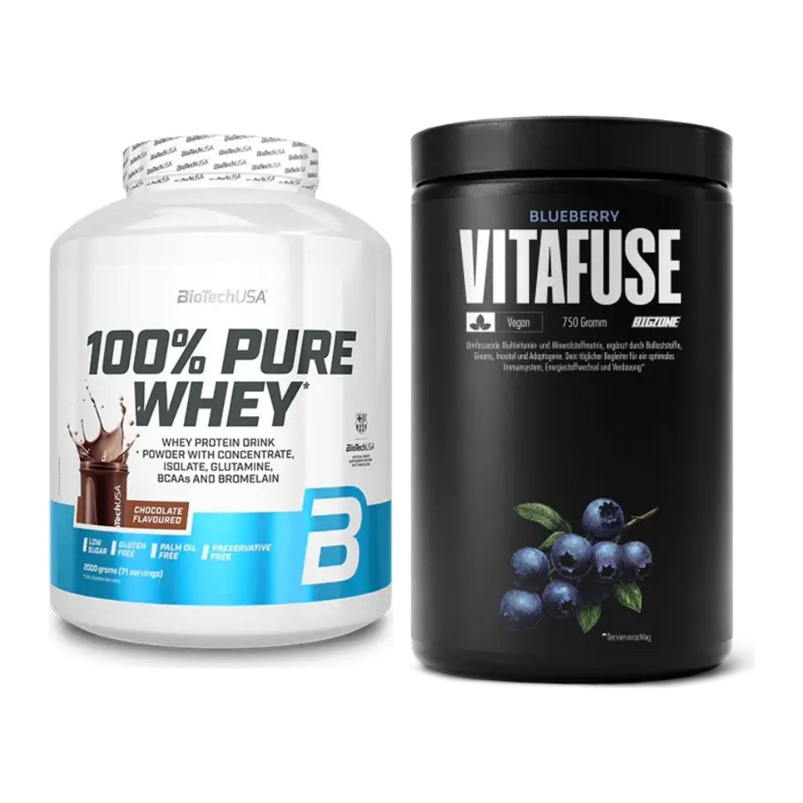 Basis-Set: BioTech 100% Pure Whey + Big Zone Vitafuse – alle enthaltenen Artikel