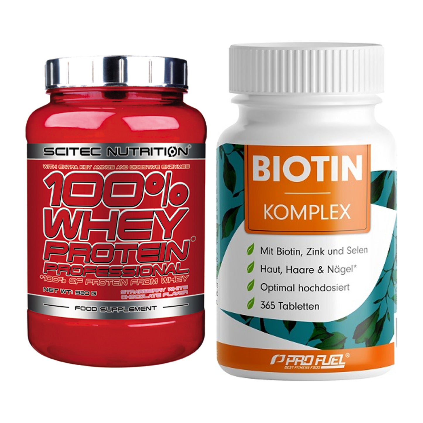 Basis-Set: Scitec 100% Whey Professional + ProFuel BIOTIN Komplex – alle enthaltenen Artikel