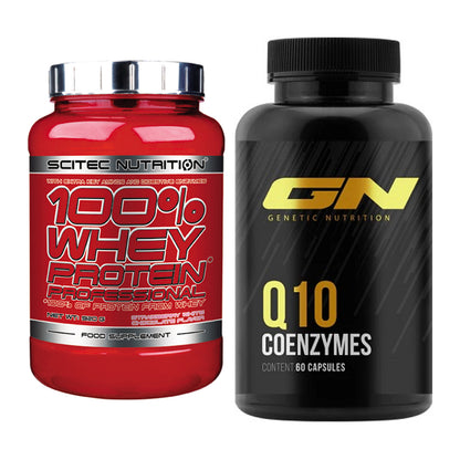 Basis-Set: Scitec 100% Whey Professional + GN Q10 Health Line – alle enthaltenen Artikel