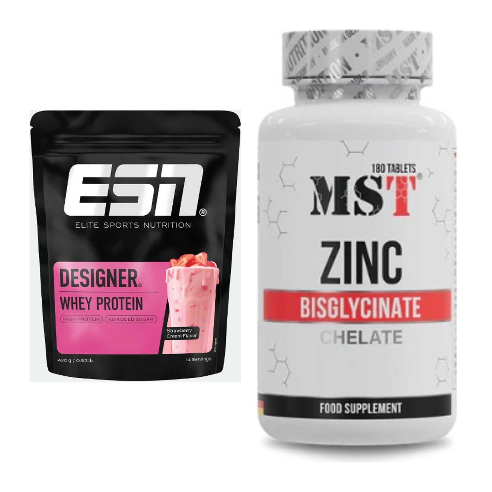 Basis-Set: ESN Designer Whey + MST Zinc Chelate Bisglycinate – alle enthaltenen Artikel