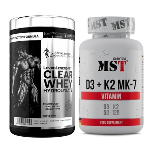 Basis-Set: Kevin Levrone Clear Whey + MST Vitamin D3 + K2 + MK-7 – alle enthaltenen Artikel