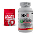 Basis-Set: Scitec 100% Whey Protein + MST All Vitamins 60 Pillen – alle enthaltenen Artikel