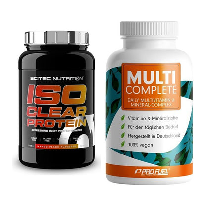 Basis-Set: Scitec IsoClear Protein + ProFuel MULTI COMPLETE – alle enthaltenen Artikel