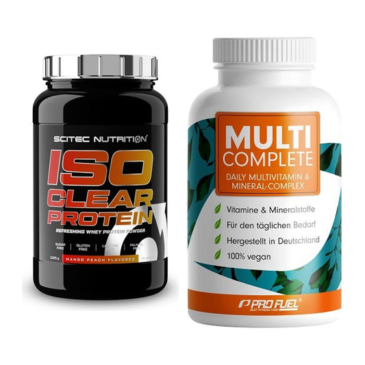 Basis-Set: Scitec IsoClear Protein + ProFuel MULTI COMPLETE – alle enthaltenen Artikel