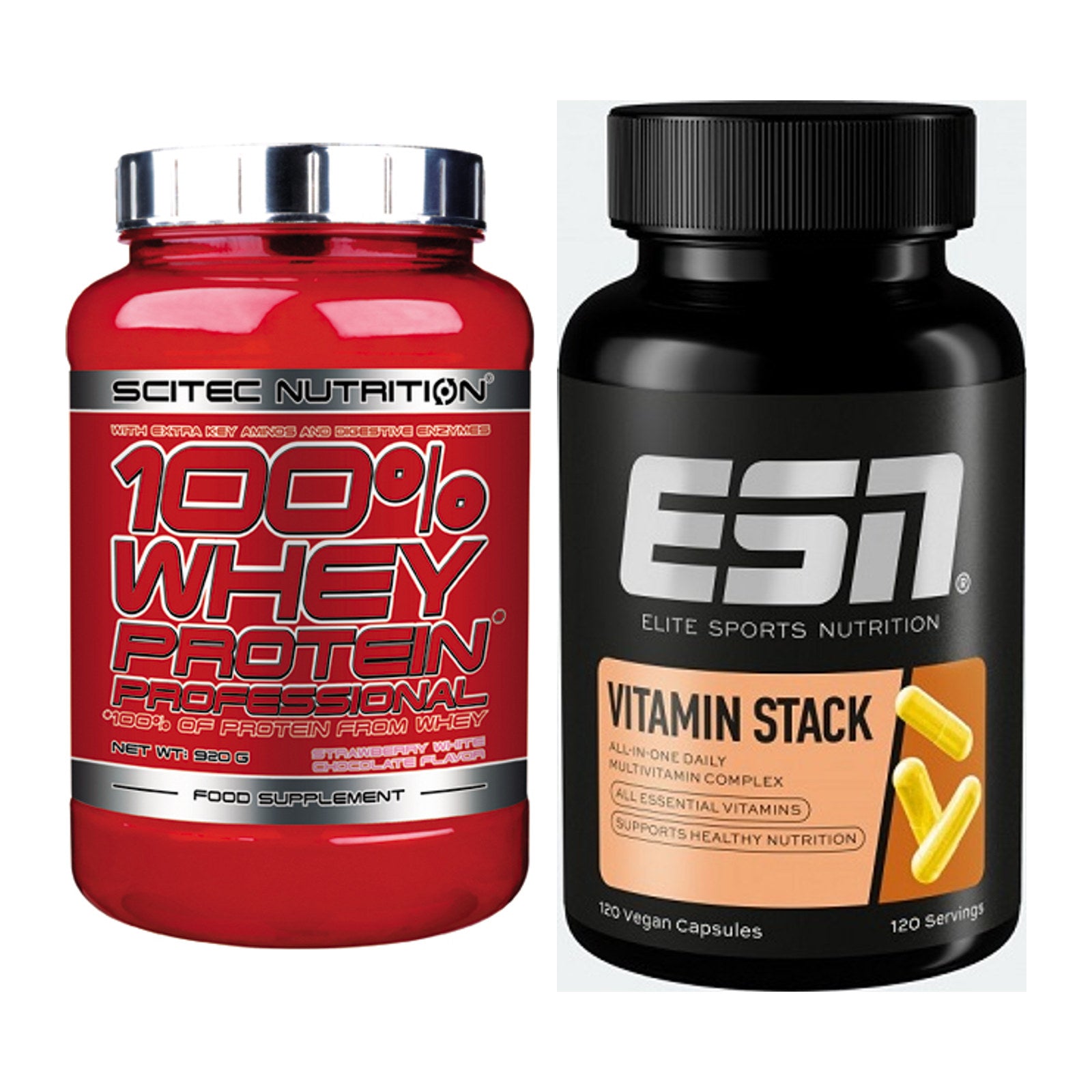Basis-Set: Scitec 100% Whey Professional + ESN Vitamin Stack – alle enthaltenen Artikel