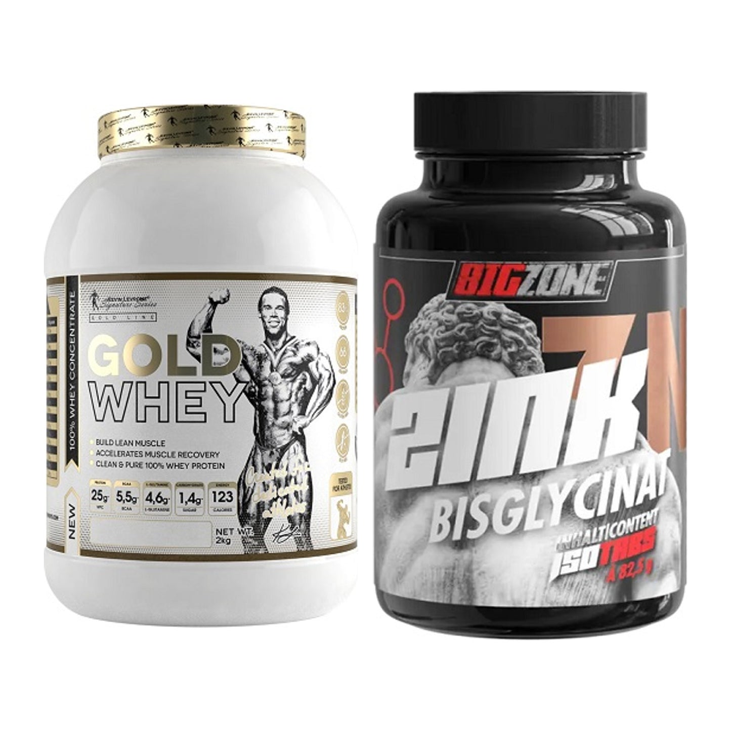 Basis-Set: Kevin Levrone Gold Whey + Big Zone Zink Bisglycinat – alle enthaltenen Artikel