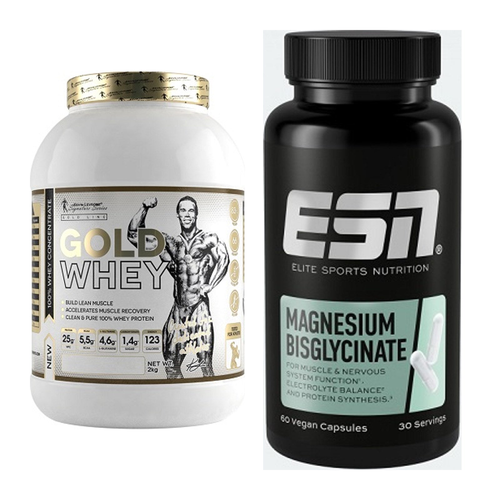 Basis-Set: Kevin Levrone Gold Whey + ESN Magnesium Bisglycinate – alle enthaltenen Artikel