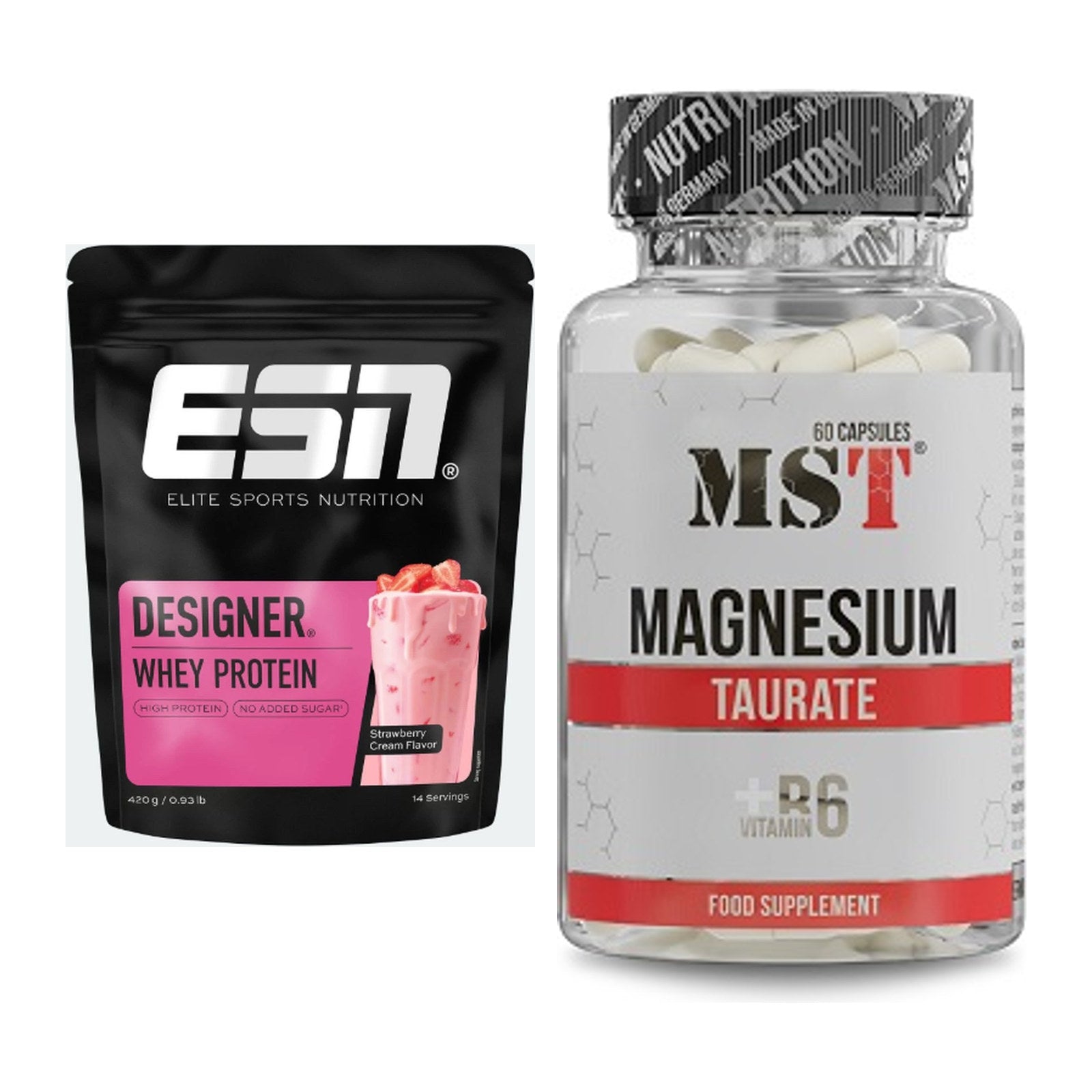 Basis-Set: ESN Designer Whey + MST Magnesium Taurat – alle enthaltenen Artikel