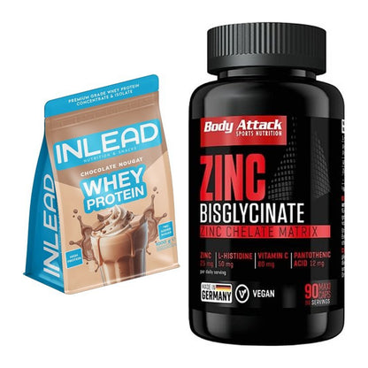 Basis-Set: INLEAD Whey Protein + Body Attack Zink Bisglycinate – alle enthaltenen Artikel