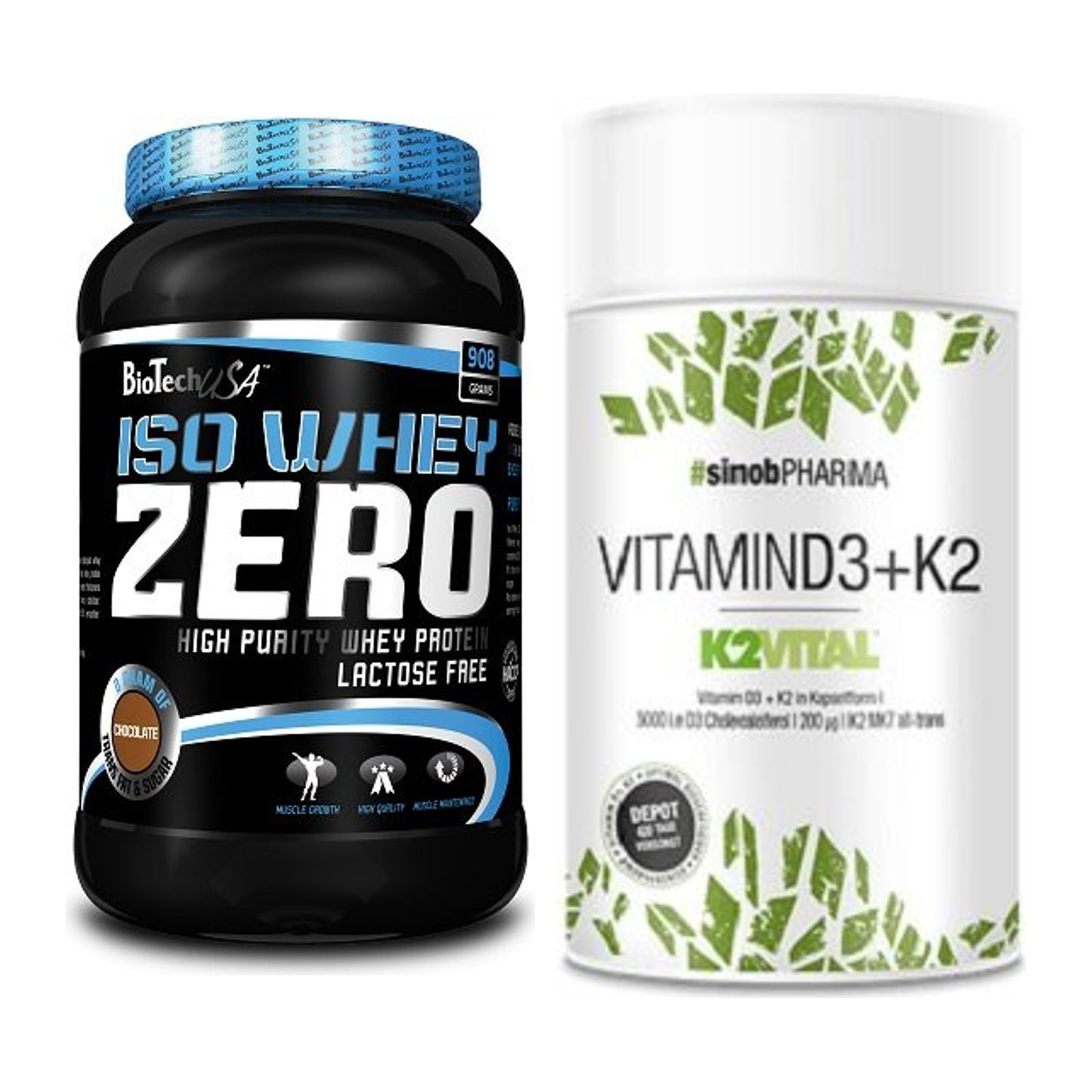 Basis-Set: BioTech Iso Whey Zero + Sinob Vitamin D3 + K2 – alle enthaltenen Artikel