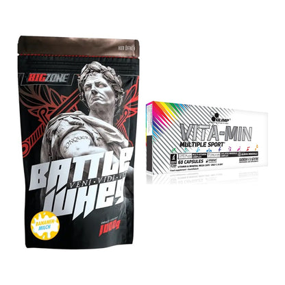Basis-Set: Big Zone Battle Whey + Olimp Vita-Min Multiple Sport – alle enthaltenen Artikel