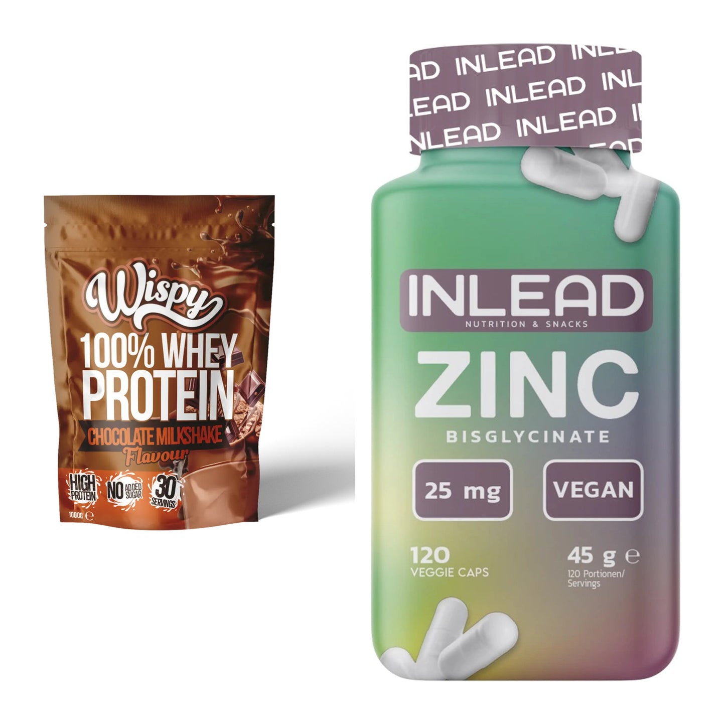 Basis-Set: Wispy Whey 100% + INLEAD Zink Bisglycinate – alle enthaltenen Artikel
