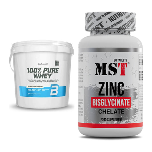 Basis-Set: BioTech 100% Pure Whey + MST Zinc Chelate Bisglycinate – alle enthaltenen Artikel