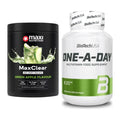 Basis-Set: MaxiNutrition MaxClear 100% + BioTech One A Day 100 Tabl. – alle enthaltenen Artikel