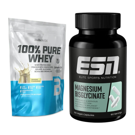 Basis-Set: BioTech 100% Pure Whey + ESN Magnesium Bisglycinat – alle enthaltenen Artikel