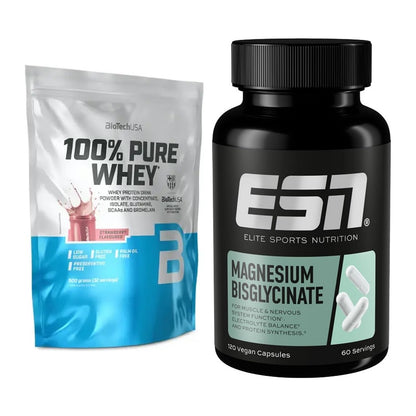 Basis-Set: BioTech 100% Pure Whey + ESN Magnesium Bisglycinat – alle enthaltenen Artikel