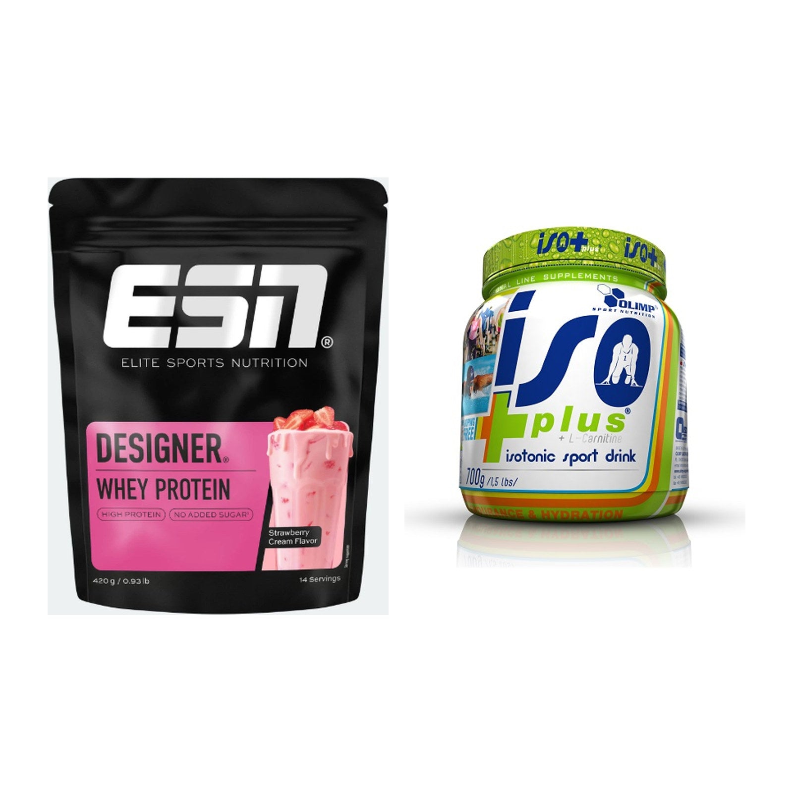 Basis-Set: ESN Designer Whey + Olimp Iso Plus – alle enthaltenen Artikel