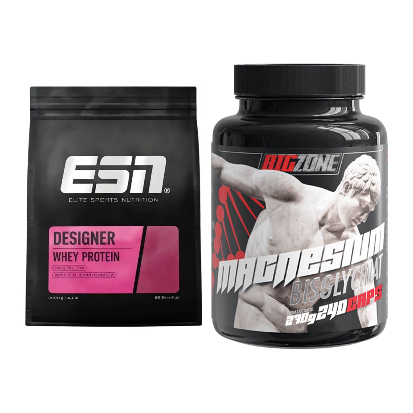 Basis-Set: ESN Designer Whey + Big Zone Magnesium Bisglycinat – alle enthaltenen Artikel