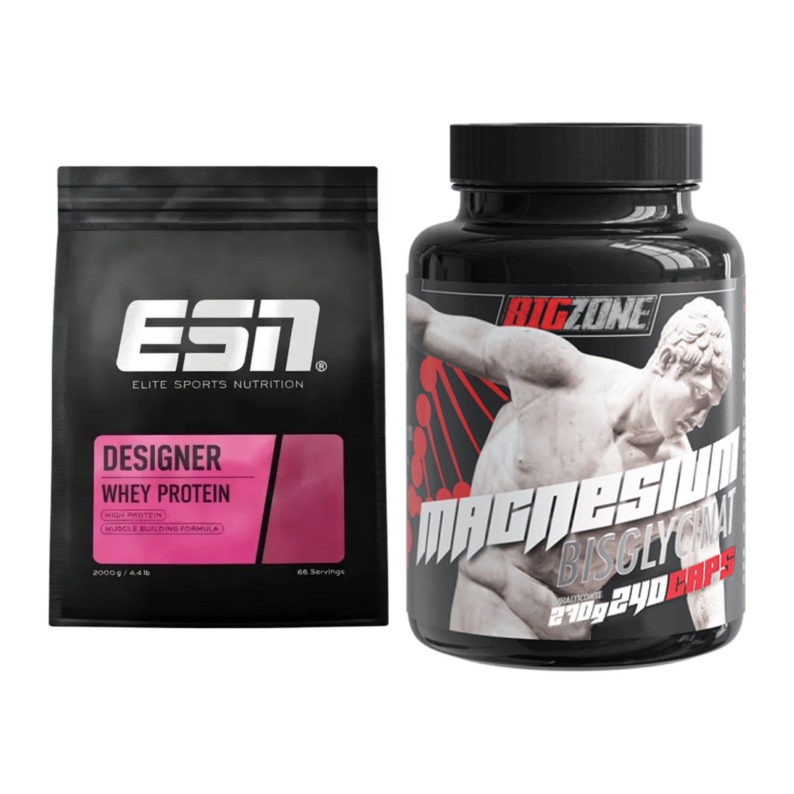 Basis-Set: ESN Designer Whey + Big Zone Magnesium Bisglycinat – alle enthaltenen Artikel
