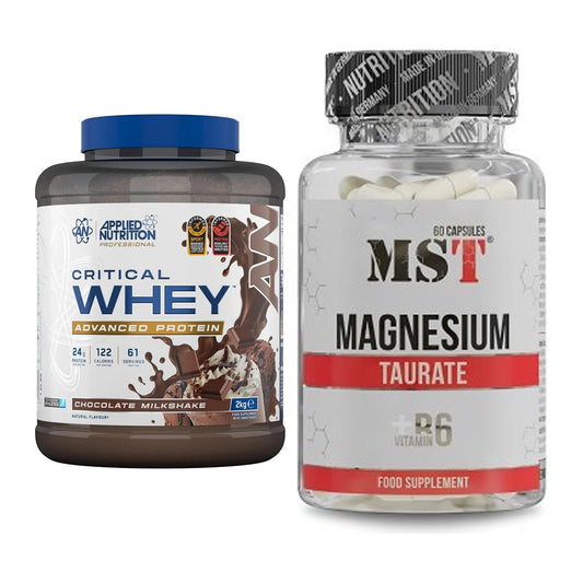 Basis-Set: Applied Nutrition Critical Whey + MST Magnesium Taurat – alle enthaltenen Artikel