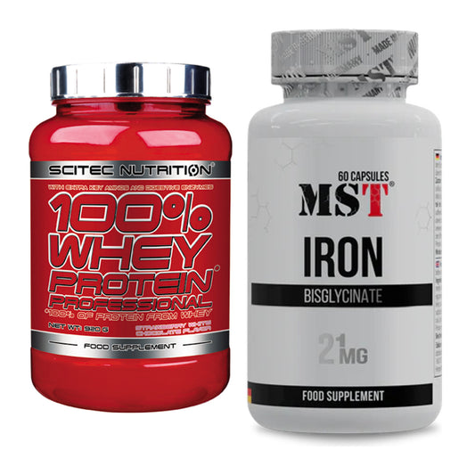 Basis-Set: Scitec 100% Whey Professional + MST Iron Bisglycinate – alle enthaltenen Artikel