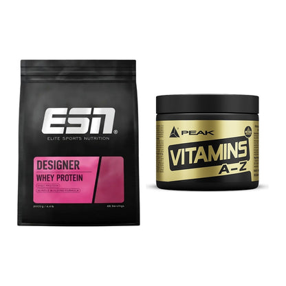 Basis-Set: ESN Designer Whey + Peak Vitamin A-Z 180 Tabl. – alle enthaltenen Artikel