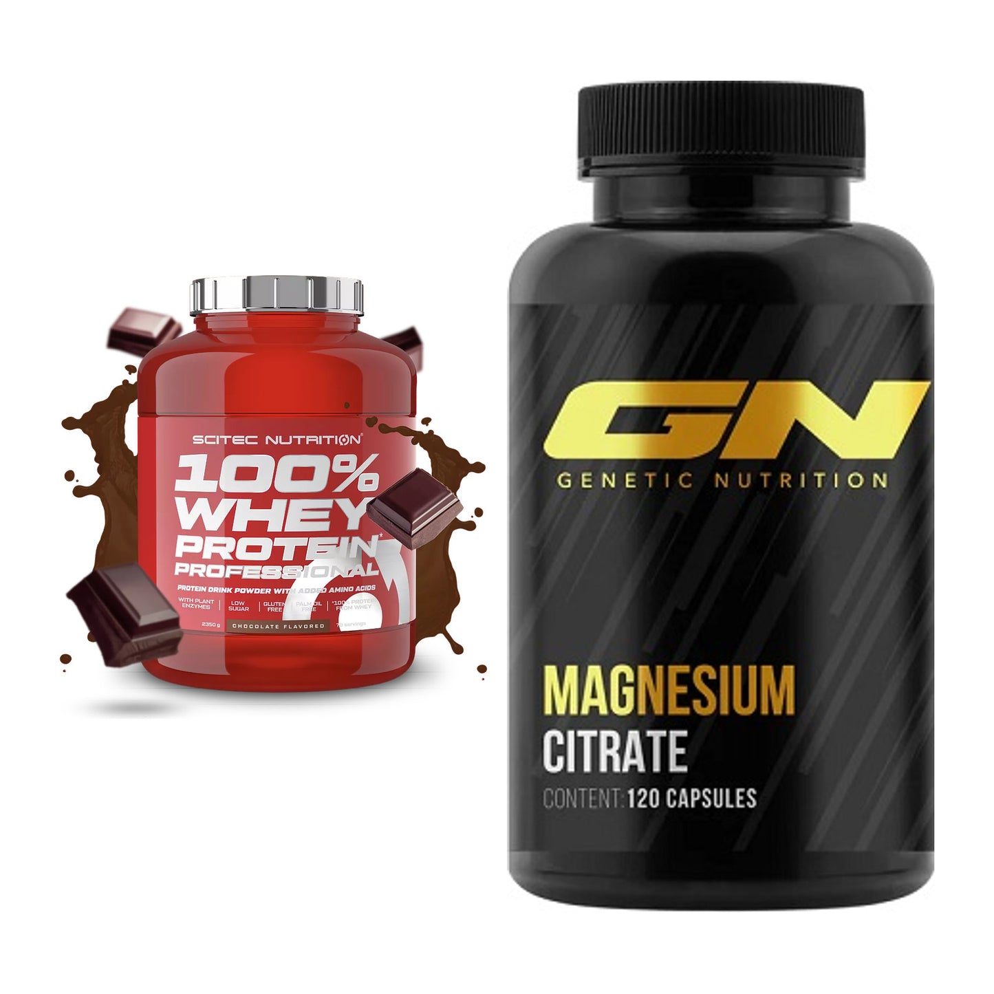 Basis-Set: Scitec 100% Whey Professional + GN Magnesium Citrate – alle enthaltenen Artikel