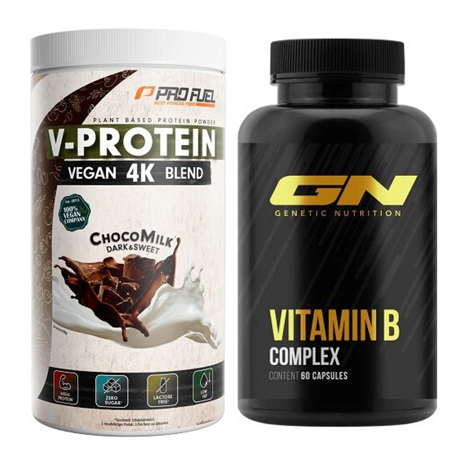 Basis-Set: ProFuel V-PROTEIN vegan 4K blend + GN Vitamin B-Complex – alle enthaltenen Artikel