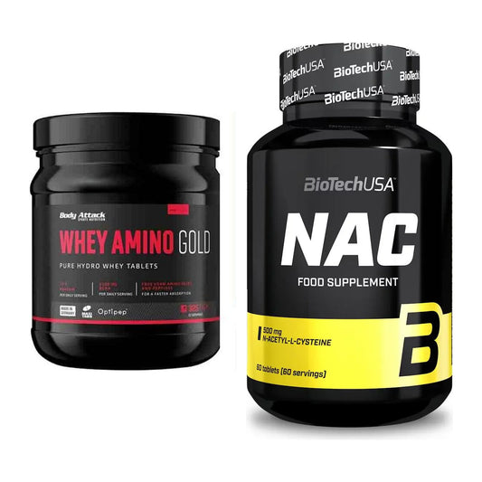 Basis-Set: Body Attack Whey Amino Gold + BioTech NAC – alle enthaltenen Artikel