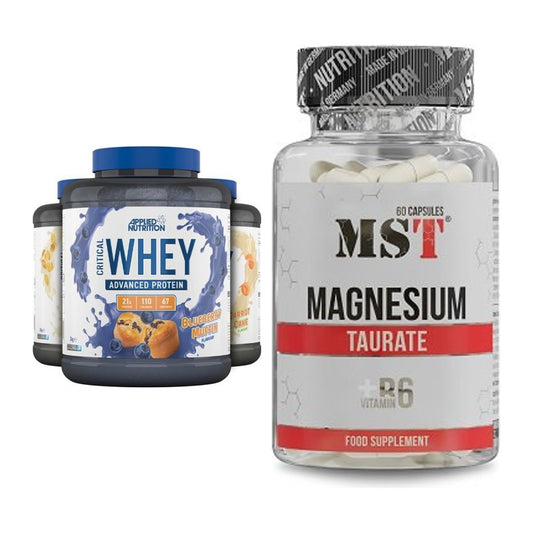 Basis-Set: Applied Nutrition Critical Whey + MST Magnesium Taurat – alle enthaltenen Artikel