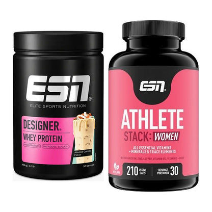 Basis-Set: ESN Designer Whey + ESN Athlete Stack:WOMEN – alle enthaltenen Artikel