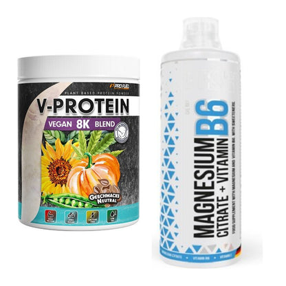 Basis-Set: ProFuel V-Protein Vegan 8K Blend + MST Magnesium B6 – alle enthaltenen Artikel