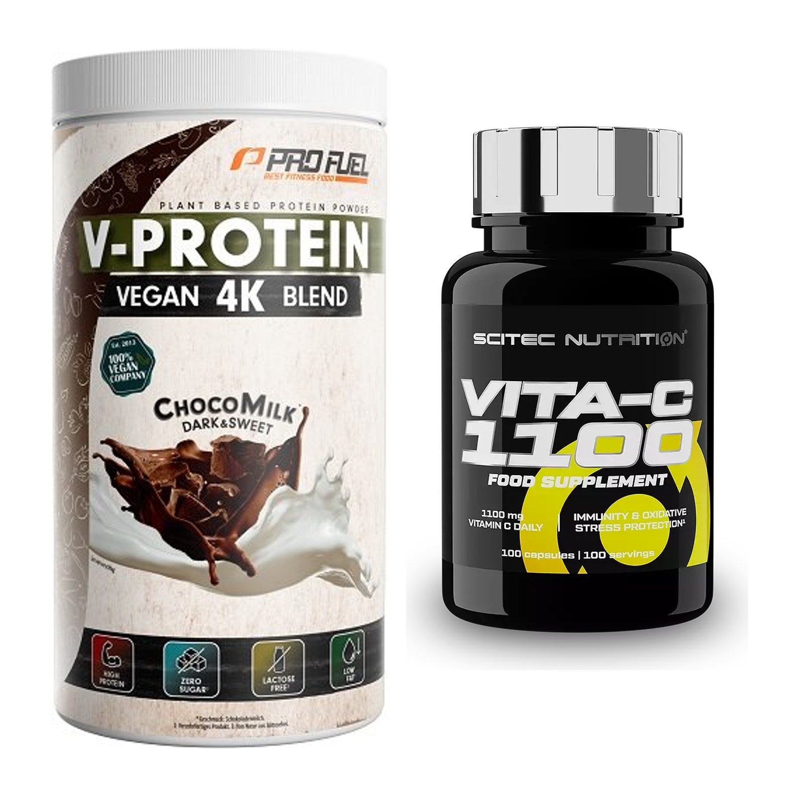 Basis-Set: ProFuel V-PROTEIN vegan 4K blend + Scitec Vitamin C 1100 – alle enthaltenen Artikel