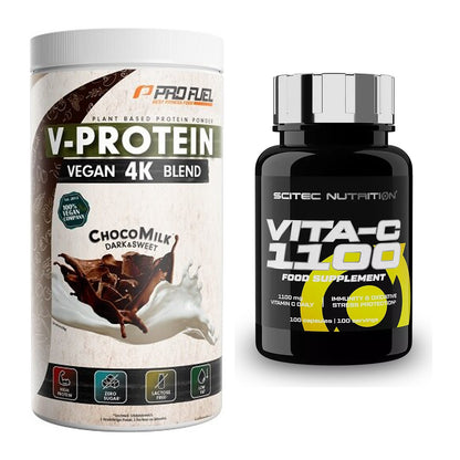 Basis-Set: ProFuel V-PROTEIN vegan 4K blend + Scitec Vitamin C 1100 – alle enthaltenen Artikel