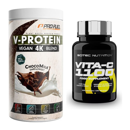 Basis-Set: ProFuel V-PROTEIN vegan 4K blend + Scitec Vitamin C 1100 – alle enthaltenen Artikel