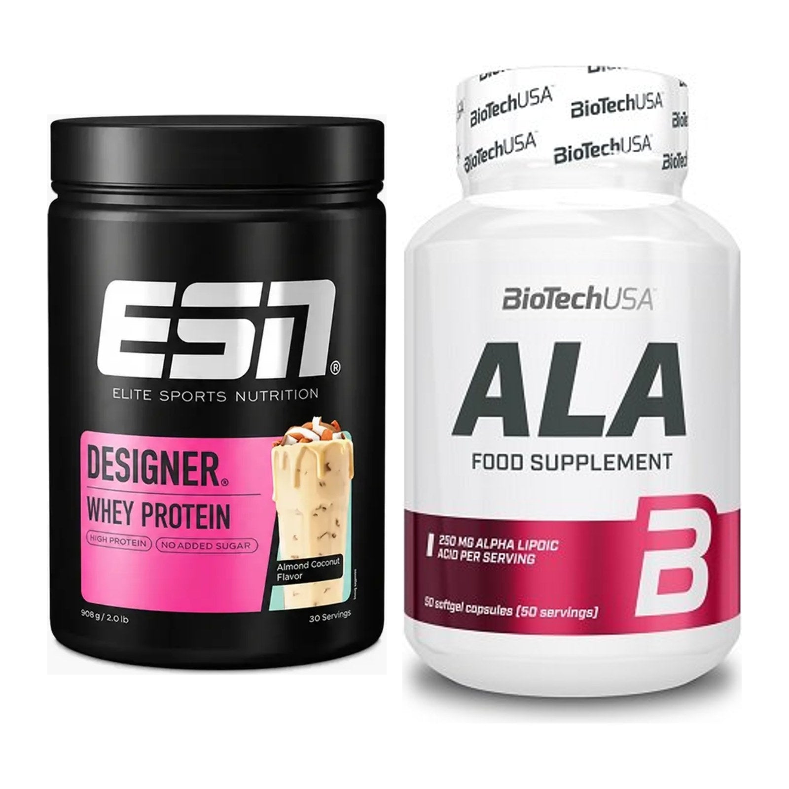 Basis-Set: ESN Designer Whey + BioTech ALA alpha lipoic acid – alle enthaltenen Artikel