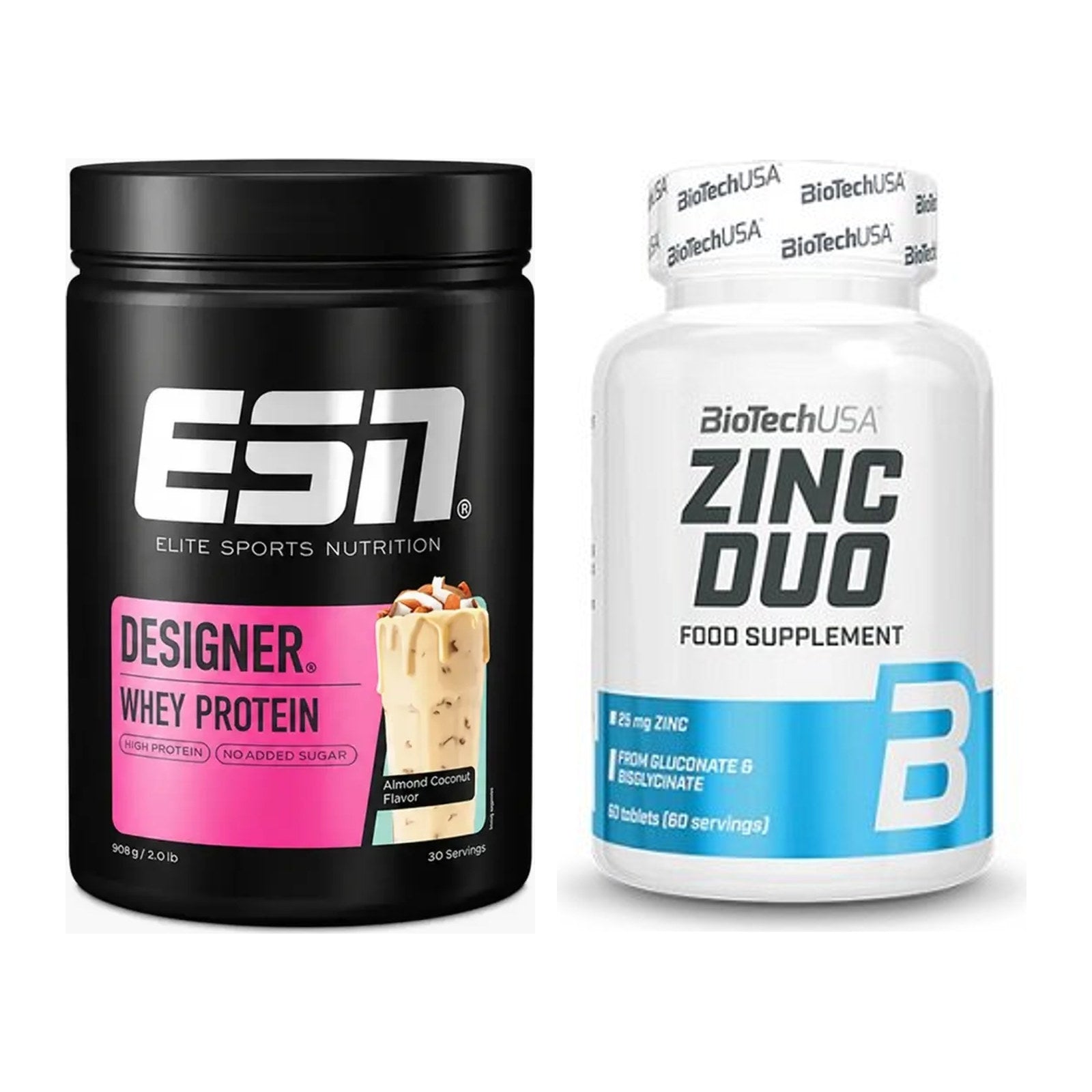 Basis-Set: ESN Designer Whey + BioTech Zinc Duo – alle enthaltenen Artikel