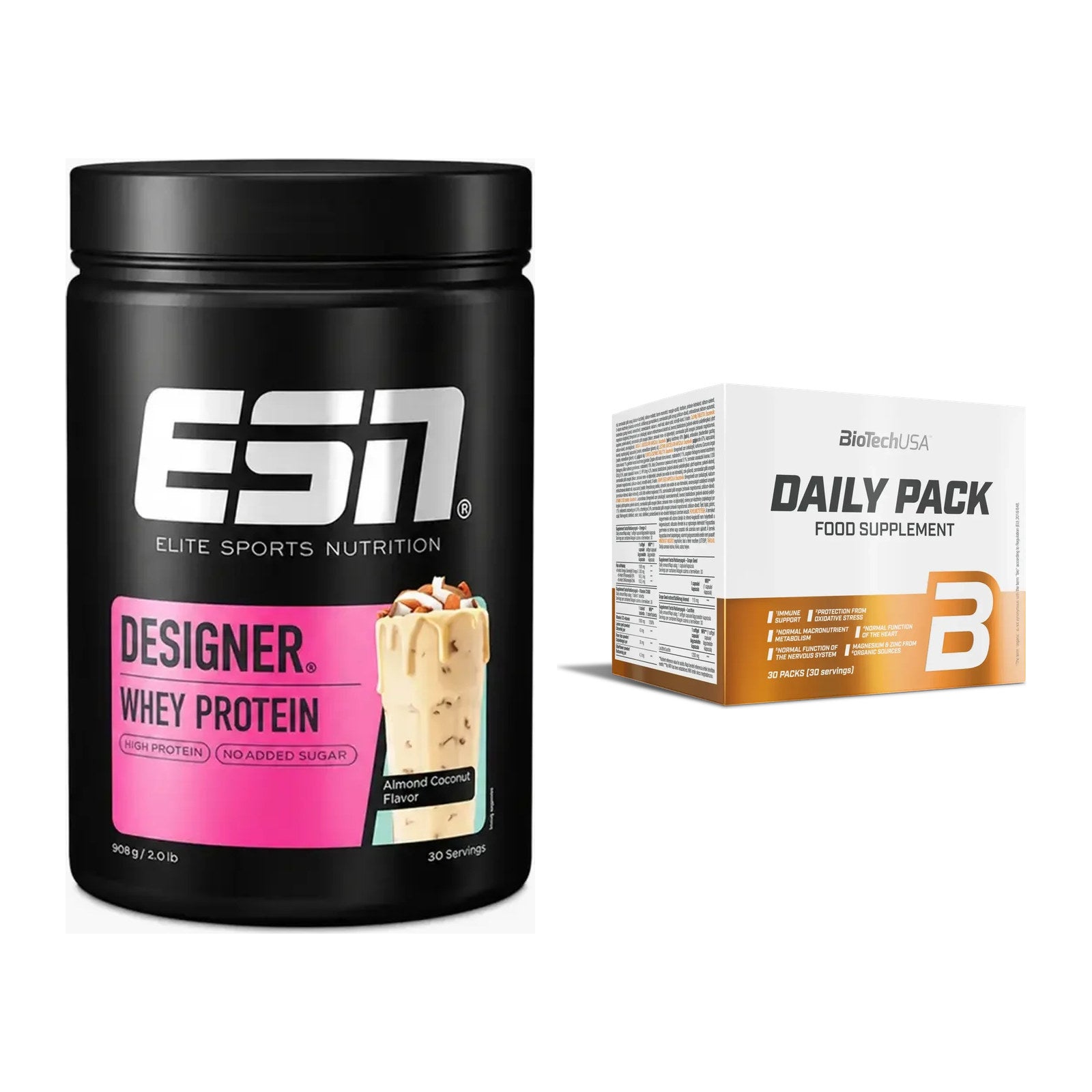 Basis-Set: ESN Designer Whey + BioTech Daily Packs 30 Packs – alle enthaltenen Artikel