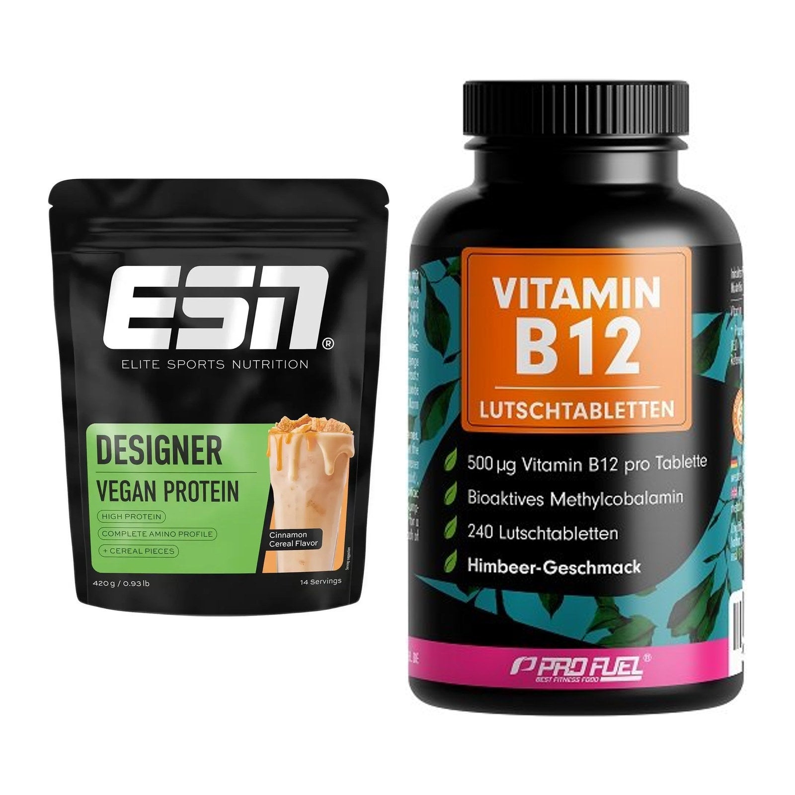 Basis-Set: ESN Designer Vegan Protein + ProFuel Vitamin B12 240 – alle enthaltenen Artikel