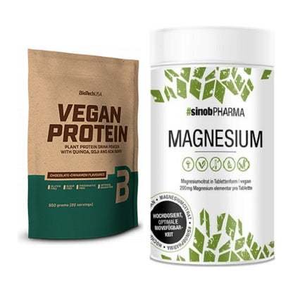 Basis-Set: BioTech Vegan Protein + Sinob Magnesium Citrat – alle enthaltenen Artikel