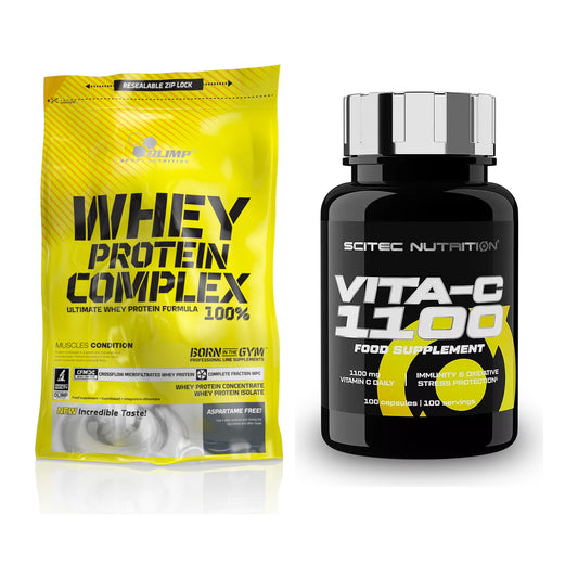 Basis-Set: Olimp Whey Protein Complex 100% + Scitec Vitamin C 1100 – alle enthaltenen Artikel