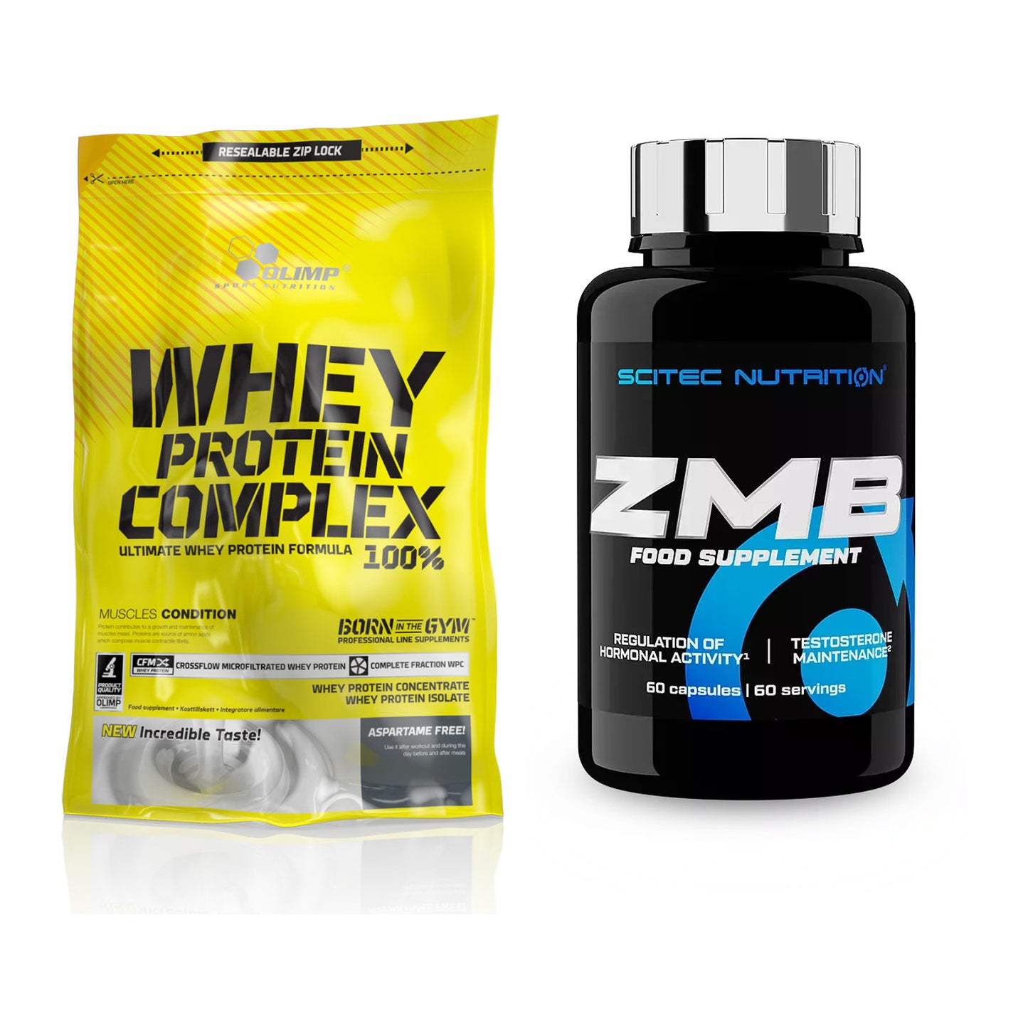 Basis-Set: Olimp Whey Protein Complex 100% + Scitec ZMB – alle enthaltenen Artikel