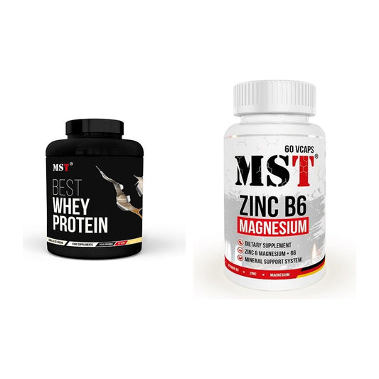 Basis-Set: MST Best Whey Protein + MST Zinc + Magnesium + B6 60 – alle enthaltenen Artikel