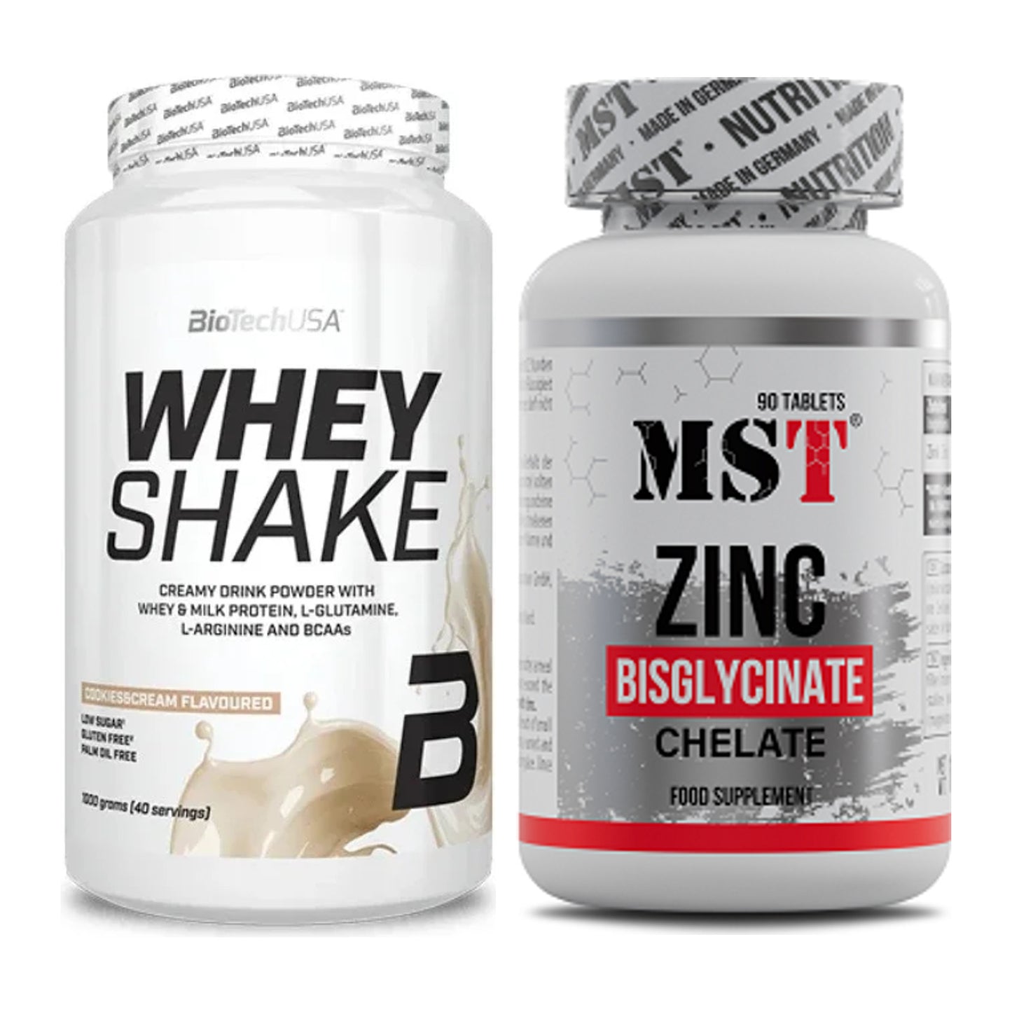 Basis-Set: BioTech Whey Shake + MST Zinc Chelate Bisglycinate – alle enthaltenen Artikel