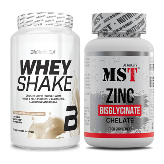 Basis-Set: BioTech Whey Shake + MST Zinc Chelate Bisglycinate – alle enthaltenen Artikel