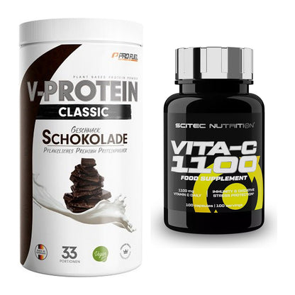 Basis-Set: ProFuel VEGAN PROTEIN + Scitec Vitamin C 1100 – alle enthaltenen Artikel