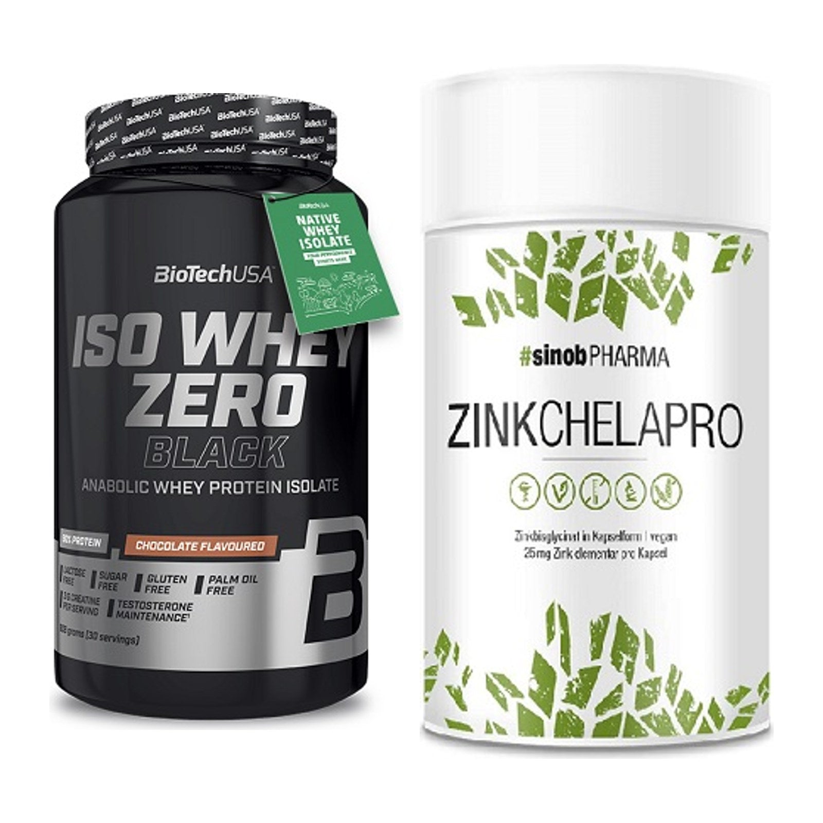 Basis-Set: BioTech Iso Whey Zero Black + Sinob Zink Chelapro – alle enthaltenen Artikel
