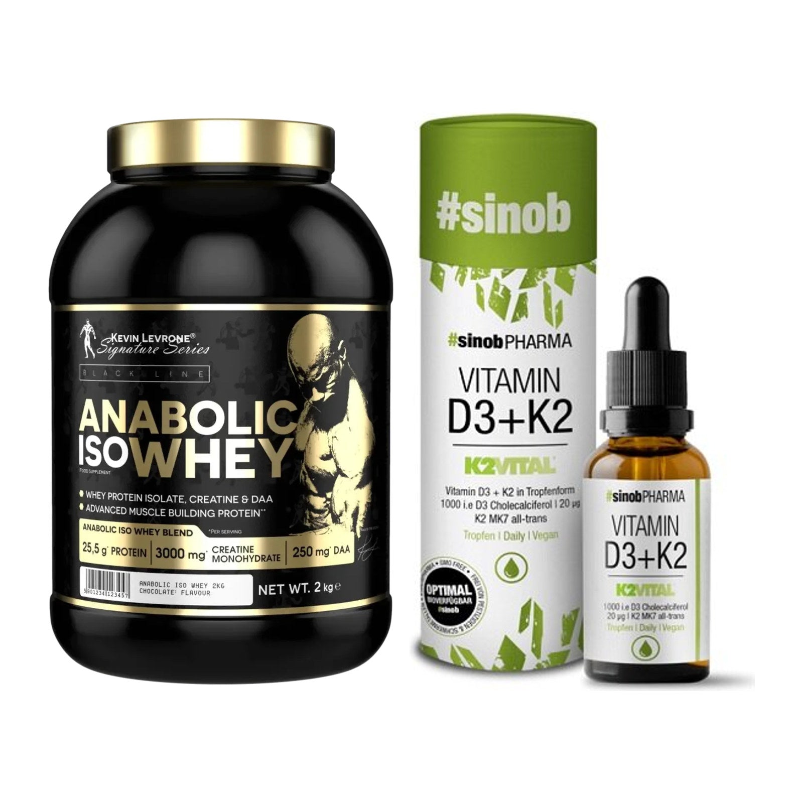 Basis-Set: Kevin Levrone Anabolic Iso + Sinob Vitamin D3 + K2 – alle enthaltenen Artikel
