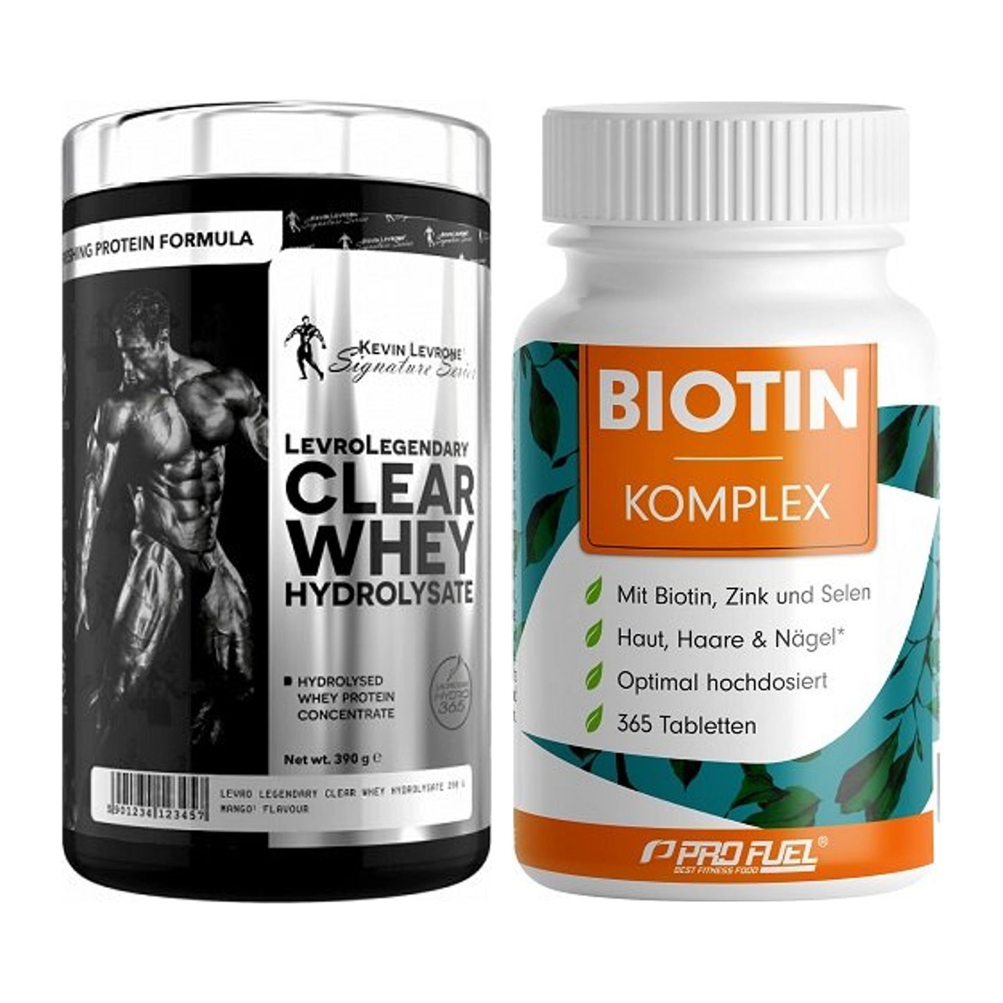 Basis-Set: Kevin Levrone Clear Whey + ProFuel BIOTIN Komplex – alle enthaltenen Artikel